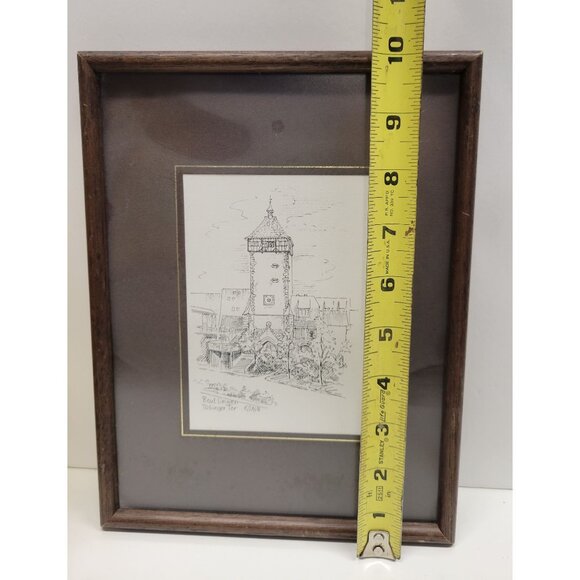 Drawing Reutlingen Tubinger Tor E/Laun Framed 8x10" - Picture 5 of 9